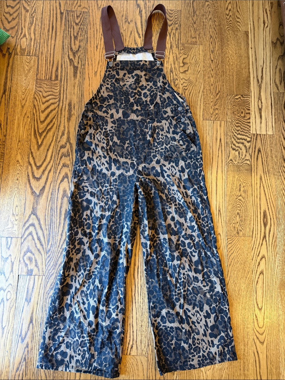 Cider Leopard Print Wide-Leg Jumpsuit in Brown and Black